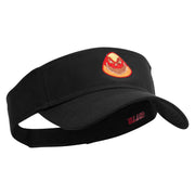 Candy Corn Monster Embroidered Cotton Twill Sun Visor - Black OSFM