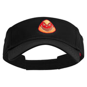 Candy Corn Monster Embroidered Cotton Twill Sun Visor - Black OSFM