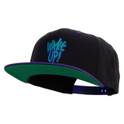 Wake Up Embroidered Wool Blend 2 Tone Classic Snapback - Black-Purple OSFM