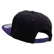 Wake Up Embroidered Wool Blend 2 Tone Classic Snapback - Black-Purple OSFM