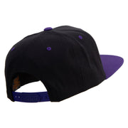 Wake Up Embroidered Wool Blend 2 Tone Classic Snapback - Black-Purple OSFM