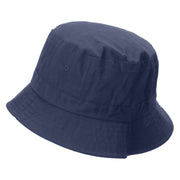 White Chocolate Heart Embroidered Pigment Dyed Bucket Hat - Navy OSFM