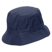 White Chocolate Heart Embroidered Pigment Dyed Bucket Hat - Navy OSFM