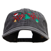 Christmas Decorations with Eletocardiography Cotton Twill Premium Pigment Dyed Cap - Black OSFM