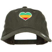 Rasta Heart Embroidered Unstructured Cap