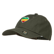 Rasta Heart Embroidered Unstructured Cap