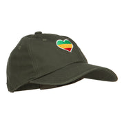 Rasta Heart Embroidered Unstructured Cap