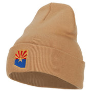 Arizona Flag Map Embroidered Long Beanie