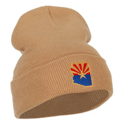 Arizona Flag Map Embroidered Long Beanie