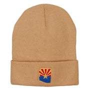 Arizona Flag Map Embroidered Long Beanie