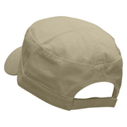 Purple Shell Garment Washed Adjustable Army Cap - Khaki OSFM