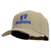 Grandpa with Feet Embroidered Solid Cotton Twill Pro Style Cap - Khaki OSFM