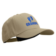 Grandpa with Feet Embroidered Solid Cotton Twill Pro Style Cap - Khaki OSFM