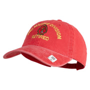 2nd Marine Division Retired Embroidered Washed Solid Pigment Dyed Cotton Twill Brass Buckle Cap - Red OSFM