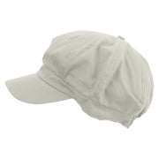 Colorful Polor Bear Embroidered Cotton Elastic Newsboy Cap - White OSFM