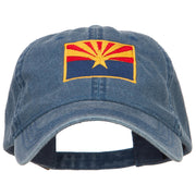 Arizona State Flag Embroidered Washed Cap