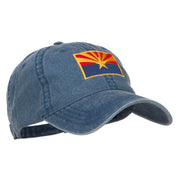 Arizona State Flag Embroidered Washed Cap