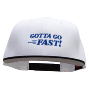 Gotta Go Fast Embroidered Two Tone Flat Bill Snapback - Black-White OSFM