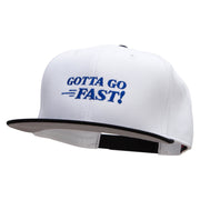 Gotta Go Fast Embroidered Two Tone Flat Bill Snapback - Black-White OSFM