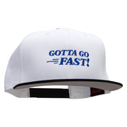 Gotta Go Fast Embroidered Two Tone Flat Bill Snapback - Black-White OSFM