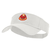 Candy Corn Monster Embroidered Cotton Twill Sun Visor - White OSFM