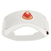 Candy Corn Monster Embroidered Cotton Twill Sun Visor - White OSFM