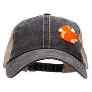 Candy Corn Embroidered Patched Pigment Dyed Mesh Cap