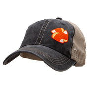 Candy Corn Embroidered Patched Pigment Dyed Mesh Cap