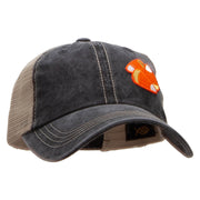 Candy Corn Embroidered Patched Pigment Dyed Mesh Cap