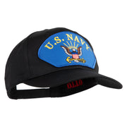 U.S. Navy Eagle Blue Patched Solid Cotton Twill Pro Style Cap - Black OSFM