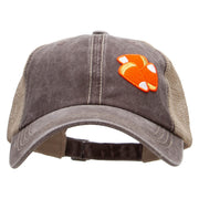 Candy Corn Embroidered Patched Pigment Dyed Mesh Cap