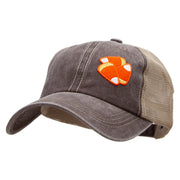 Candy Corn Embroidered Patched Pigment Dyed Mesh Cap