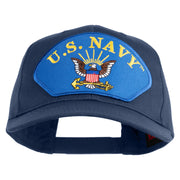 U.S. Navy Eagle Blue Patched Solid Cotton Twill Pro Style Cap - Navy OSFM