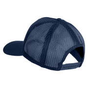 USA Flag 1776 America 2026 Gold Patched Solid Cotton Twill 5 panel Mesh Back Cap - Navy OSFM
