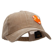 Candy Corn Embroidered Patched Pigment Dyed Mesh Cap