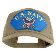 U.S. Navy Eagle Blue Patched Solid Cotton Twill Pro Style Cap - Khaki OSFM