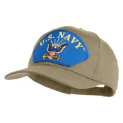 U.S. Navy Eagle Blue Patched Solid Cotton Twill Pro Style Cap - Khaki OSFM