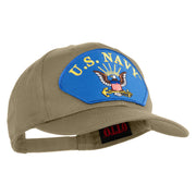 U.S. Navy Eagle Blue Patched Solid Cotton Twill Pro Style Cap - Khaki OSFM