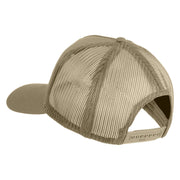 USA Flag 1776 America 2026 Gold Patched Solid Cotton Twill 5 panel Mesh Back Cap - Khaki OSFM