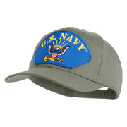U.S. Navy Eagle Blue Patched Solid Cotton Twill Pro Style Cap - Grey OSFM