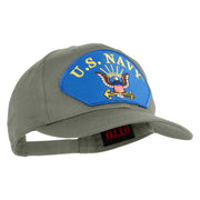 U.S. Navy Eagle Blue Patched Solid Cotton Twill Pro Style Cap - Grey OSFM