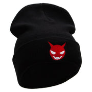 Little Devil Embroidered 12 Inch Long Knitted Beanie