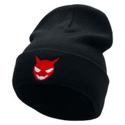 Little Devil Embroidered 12 Inch Long Knitted Beanie