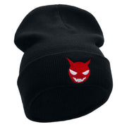 Little Devil Embroidered 12 Inch Long Knitted Beanie