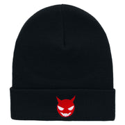 Little Devil Embroidered 12 Inch Long Knitted Beanie