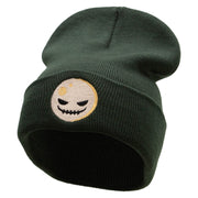 Spooky Moon Embroidered 12 Inch Long Knitted Beanie