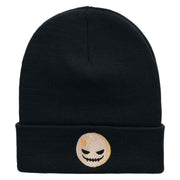 Spooky Moon Embroidered 12 Inch Long Knitted Beanie