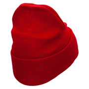 Great Sphinx Embroidered 12 Inch Long Knitted Beanie - Red OSFM