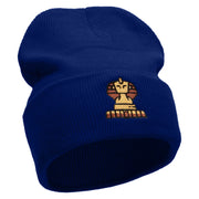 Great Sphinx Embroidered 12 Inch Long Knitted Beanie - Royal OSFM