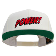 Power Abstract Cartoon Embroidered Wool Blend Prostyle Snapback - Natural OSFM